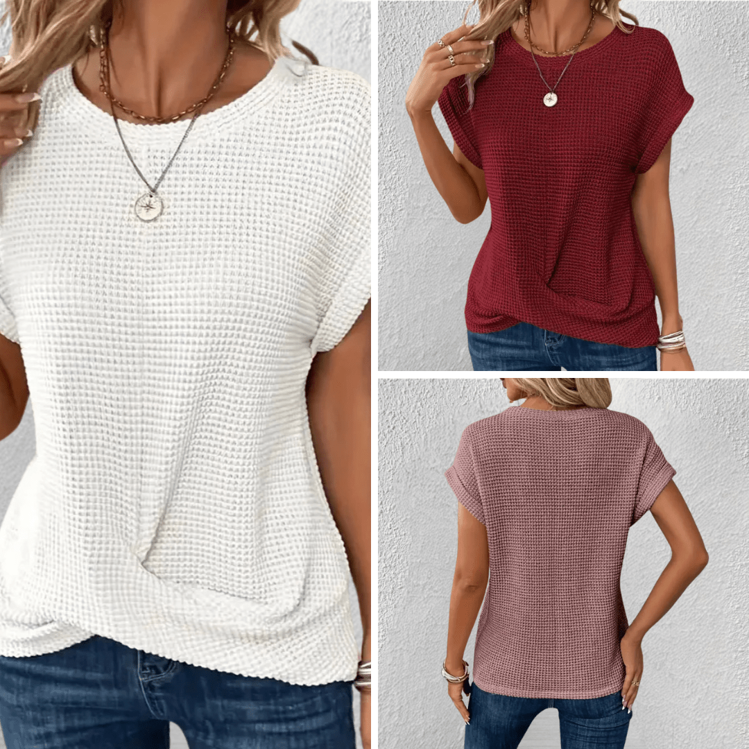 Luna Waffle-Knit Top — product view
