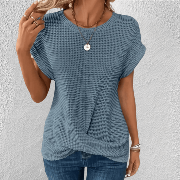 Luna Waffle-Knit Top — product view