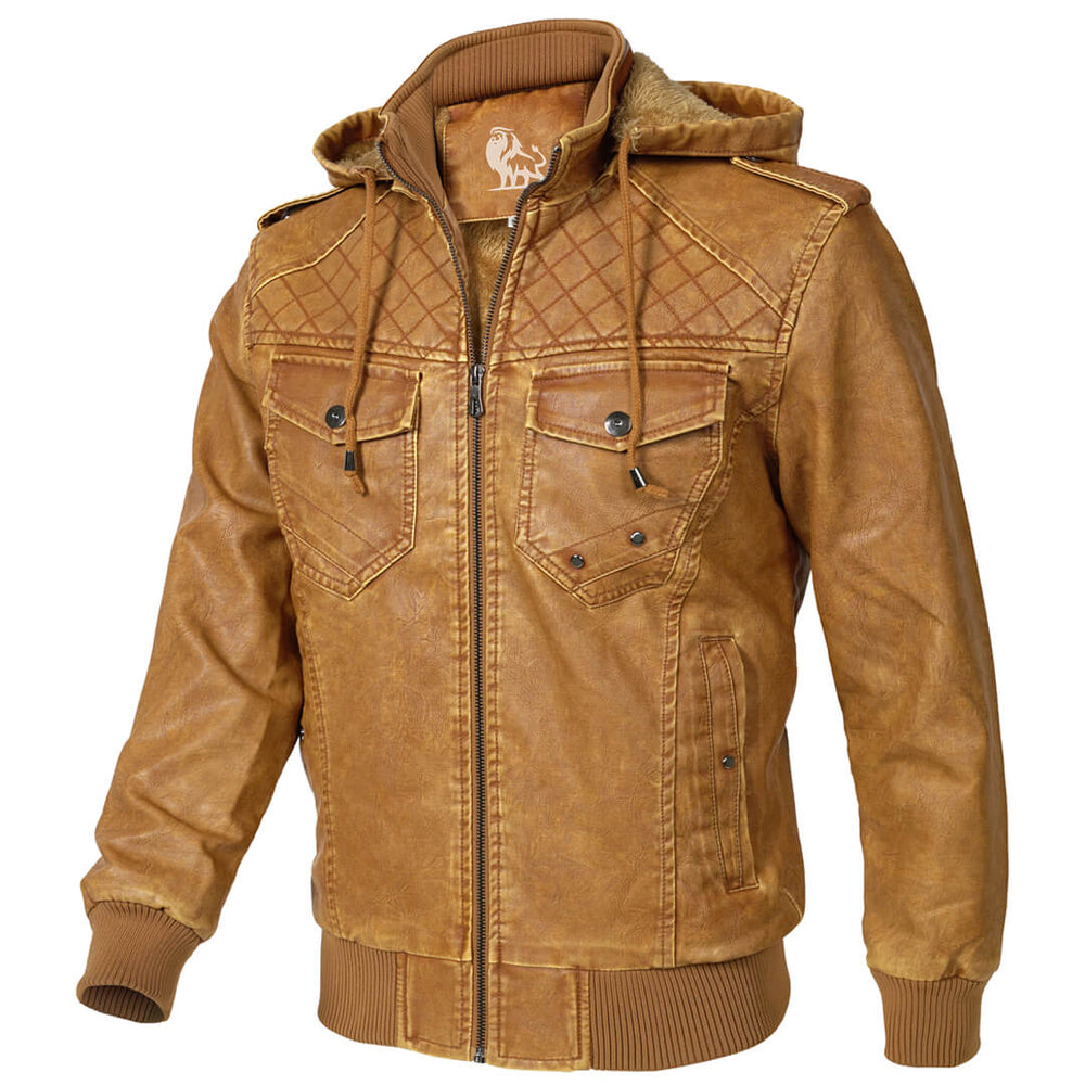 Peru Luxury leather jacket, side view