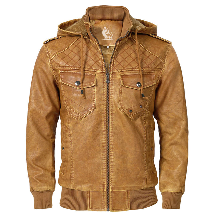 Peru Luxury leather jacket, front view on model