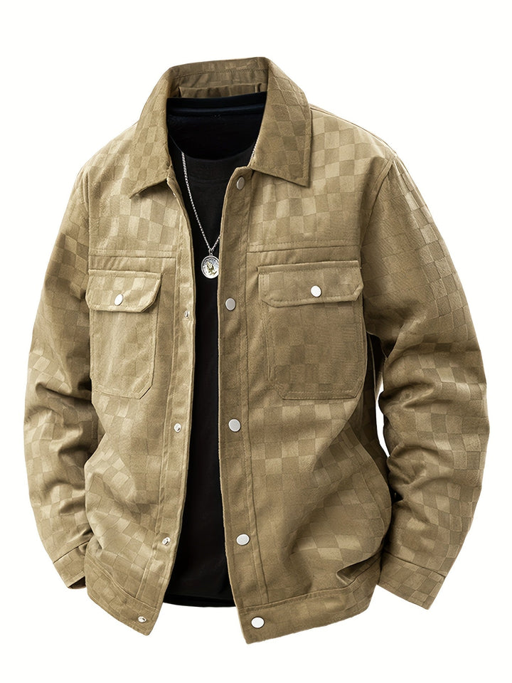 Mavrick Checkered Suede Jacket