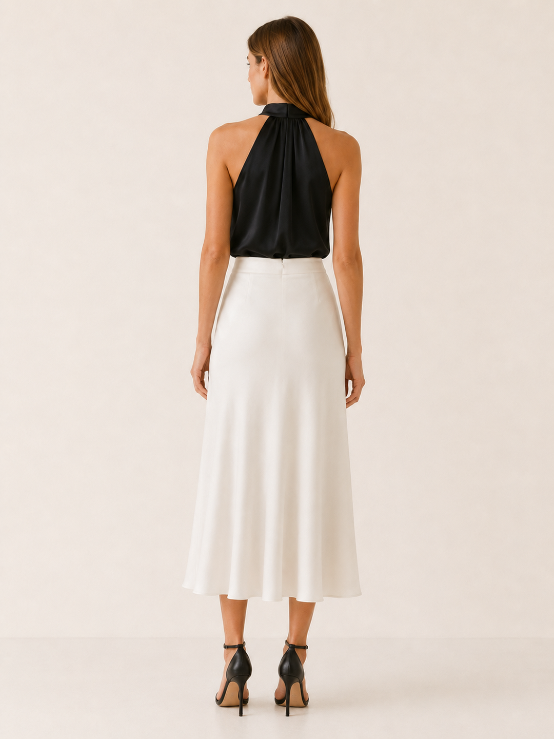 Malina | Satin Midi Skirt with High Waist