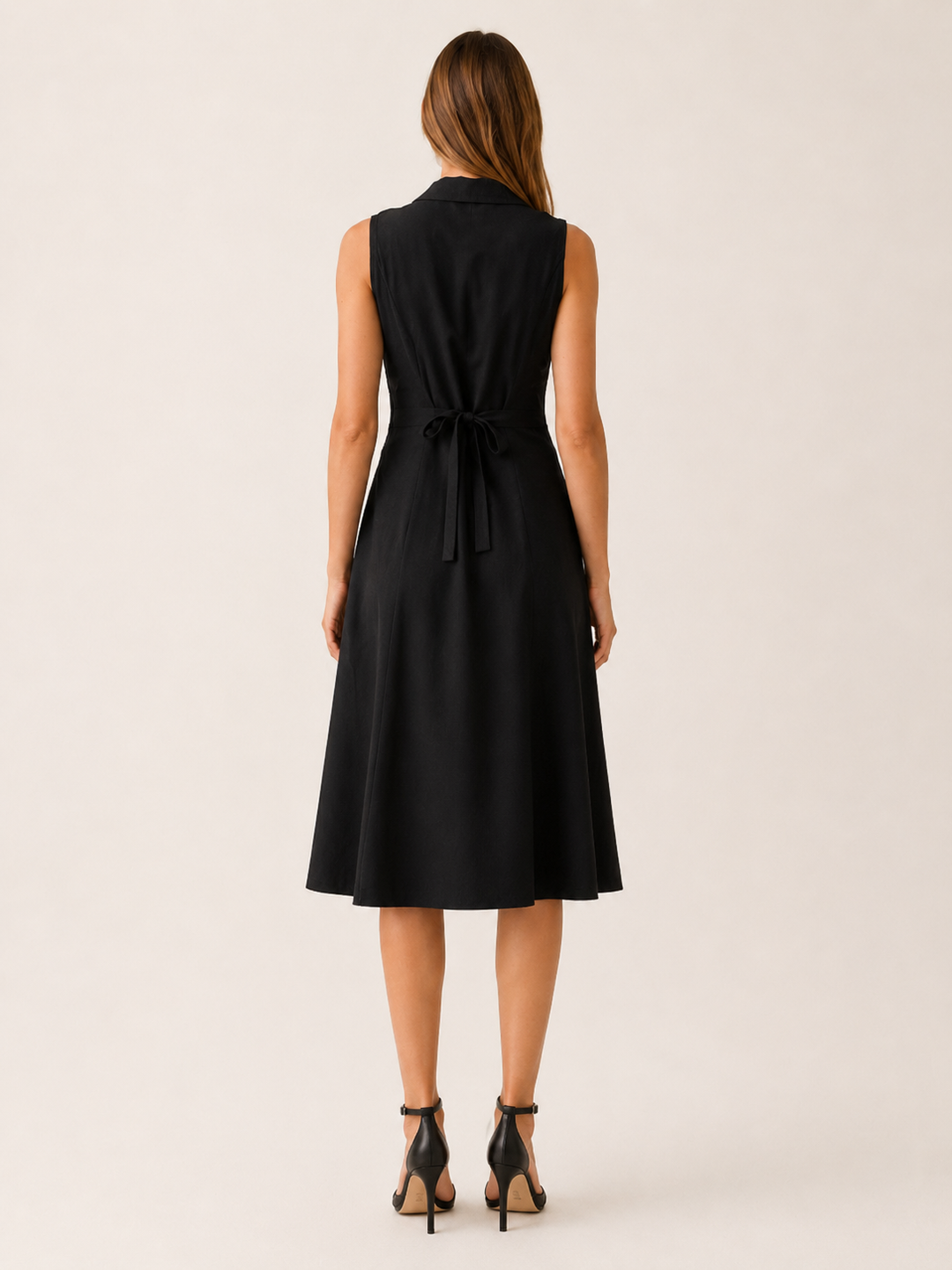 Mara | Button Front Midi Dress with Lapel Collar