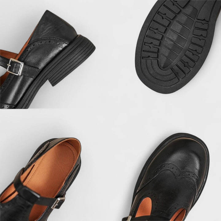 Elisa Leather Heel Mary Jane — detail view