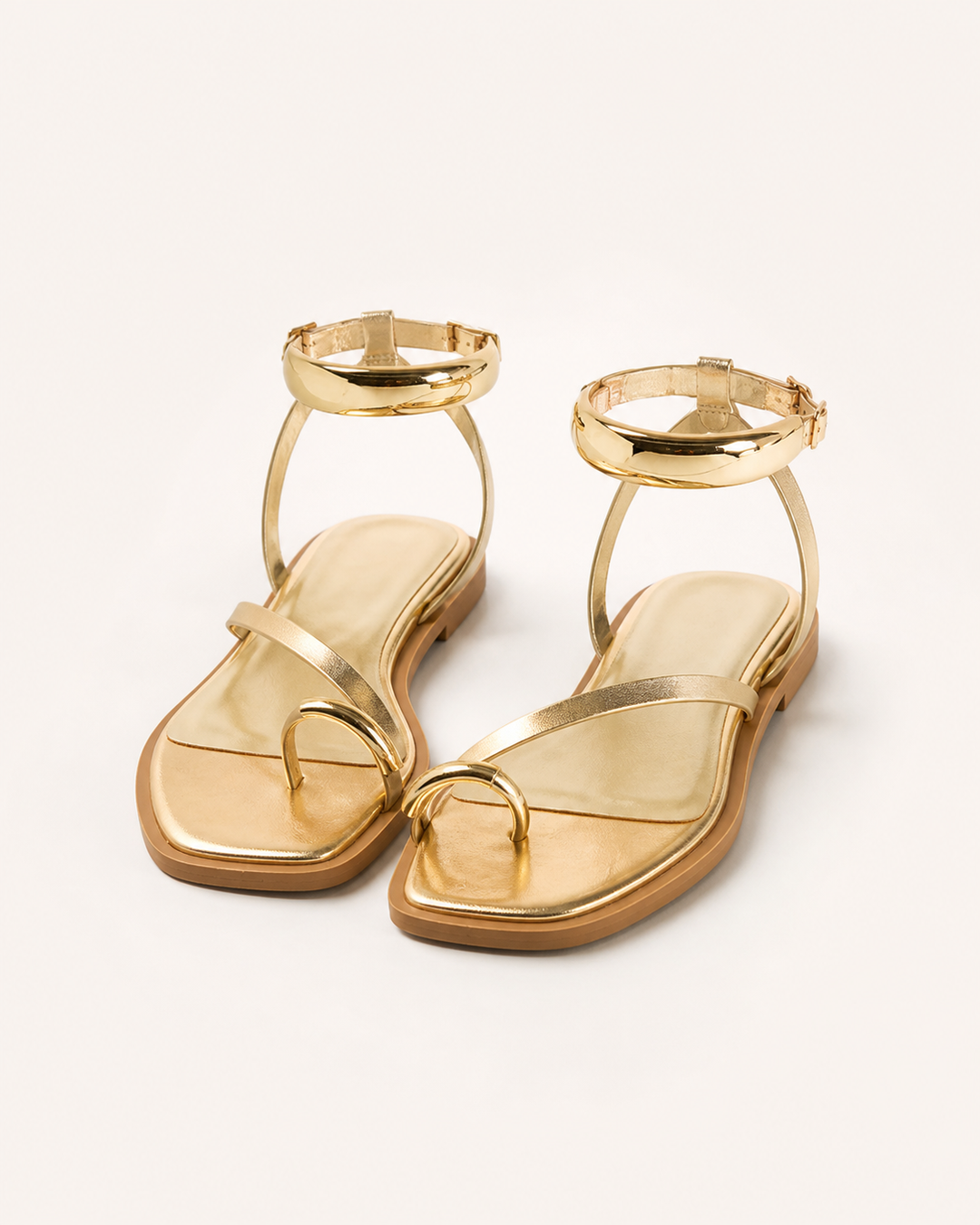 Nadia | Thong Sandals Metallic Ankle Cuff