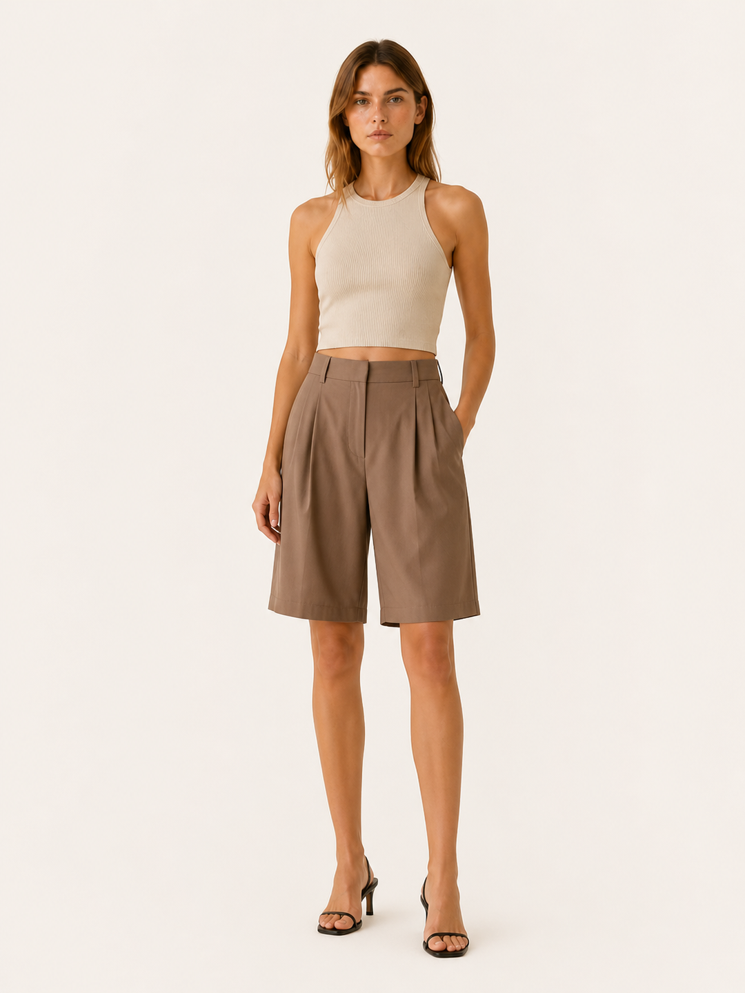 Naomi | Bermuda Shorts High Waist Pleated