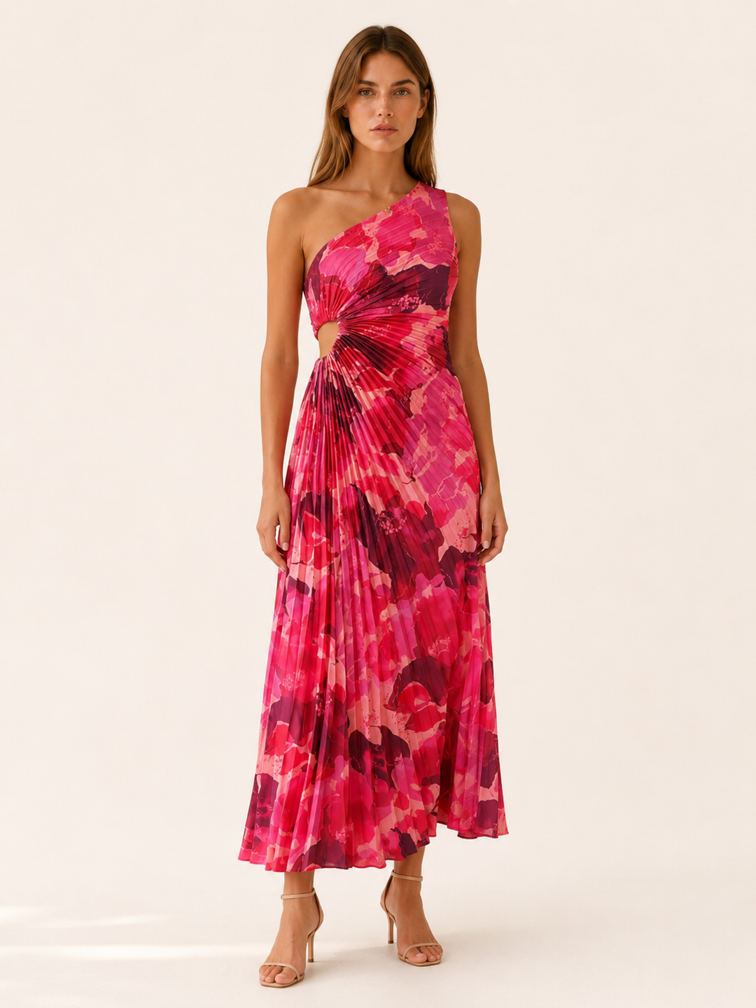 Blue One Shoulder Floral Maxi Dress – lifestyle