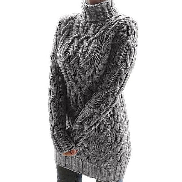 Ophelia | Women's Cable Knit Turtleneck Sweater Dress