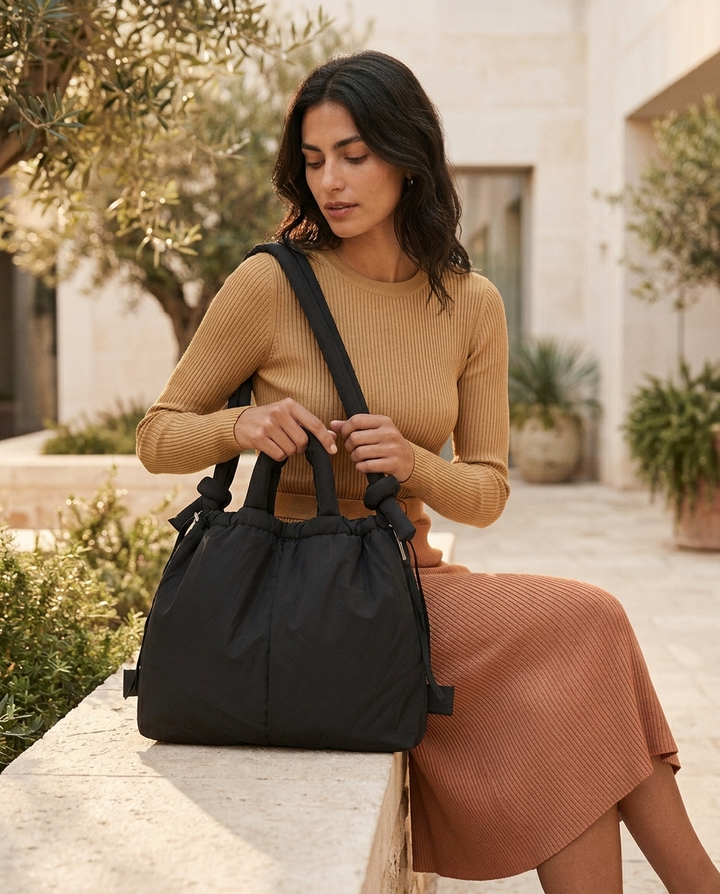 Ondine | Puffer Tote Bag with Quilted Texture