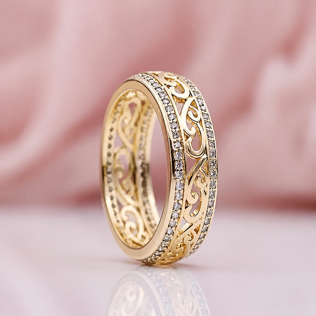 Main shot of the bold architectural statement ring