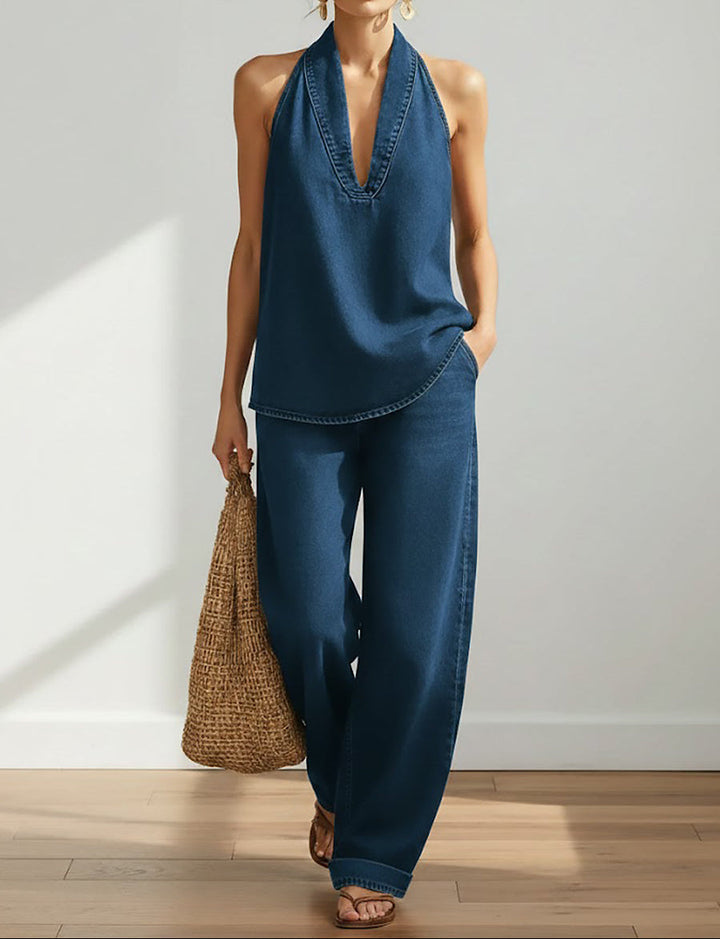Saylor Denim Two-Piece Set — side view