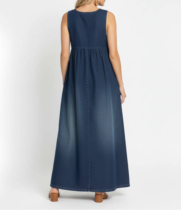 Saylor Denim Dress — close-up view