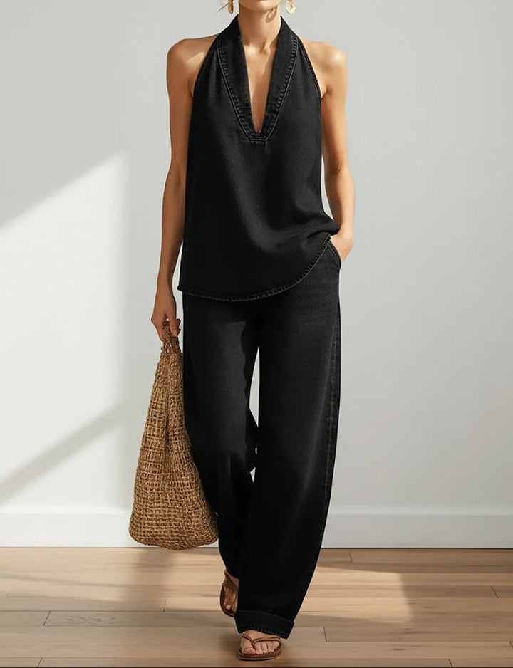 Saylor Denim Two-Piece Set — product view