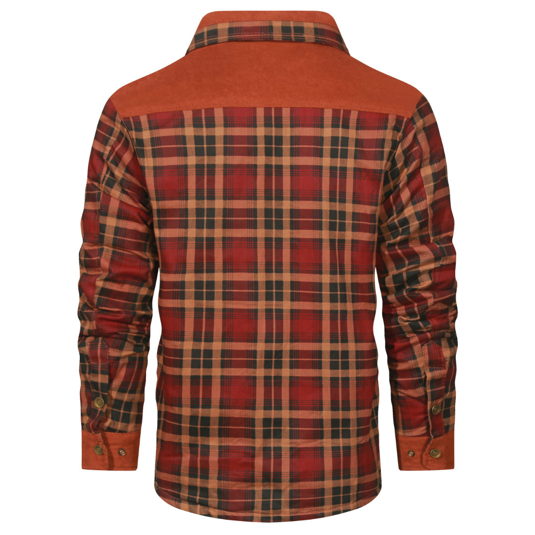 Classic Red plaid shirt jacket, back view