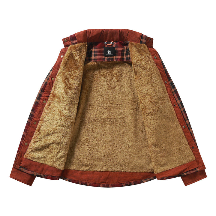 Close-up of the Classic Red plaid pattern