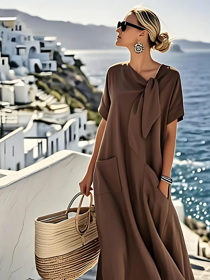 Ella Elegant Summer Dress with Pockets — detail view