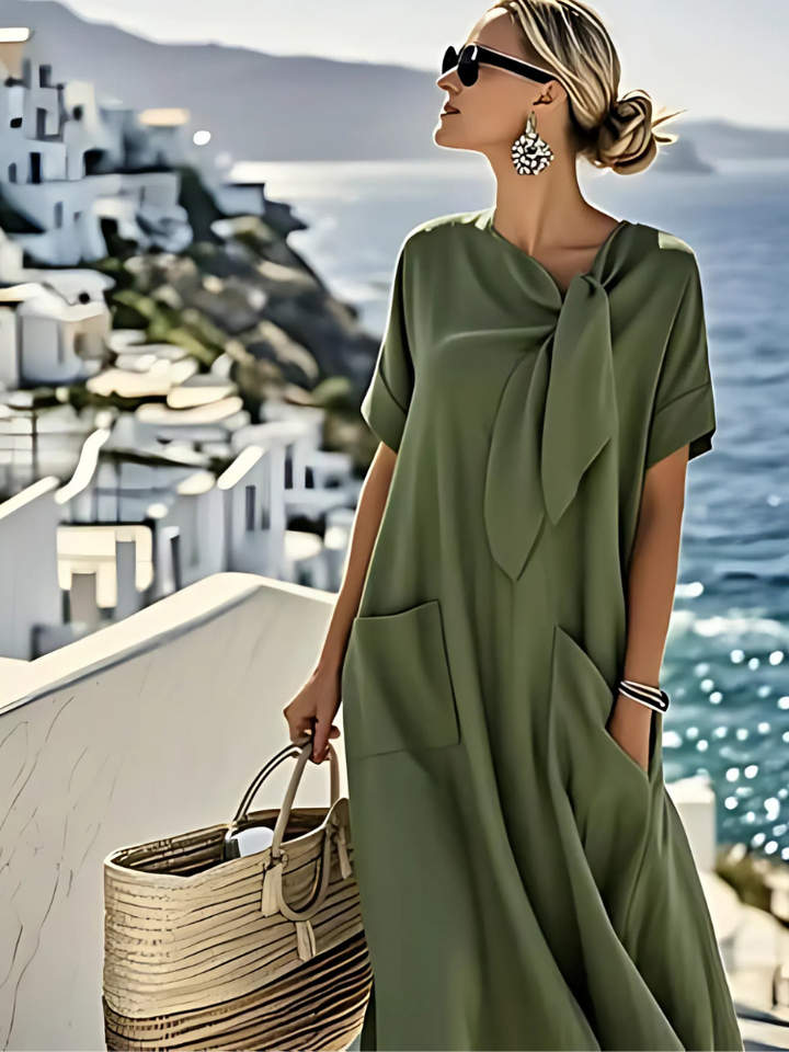 Ella Elegant Dress with Pockets — detail view