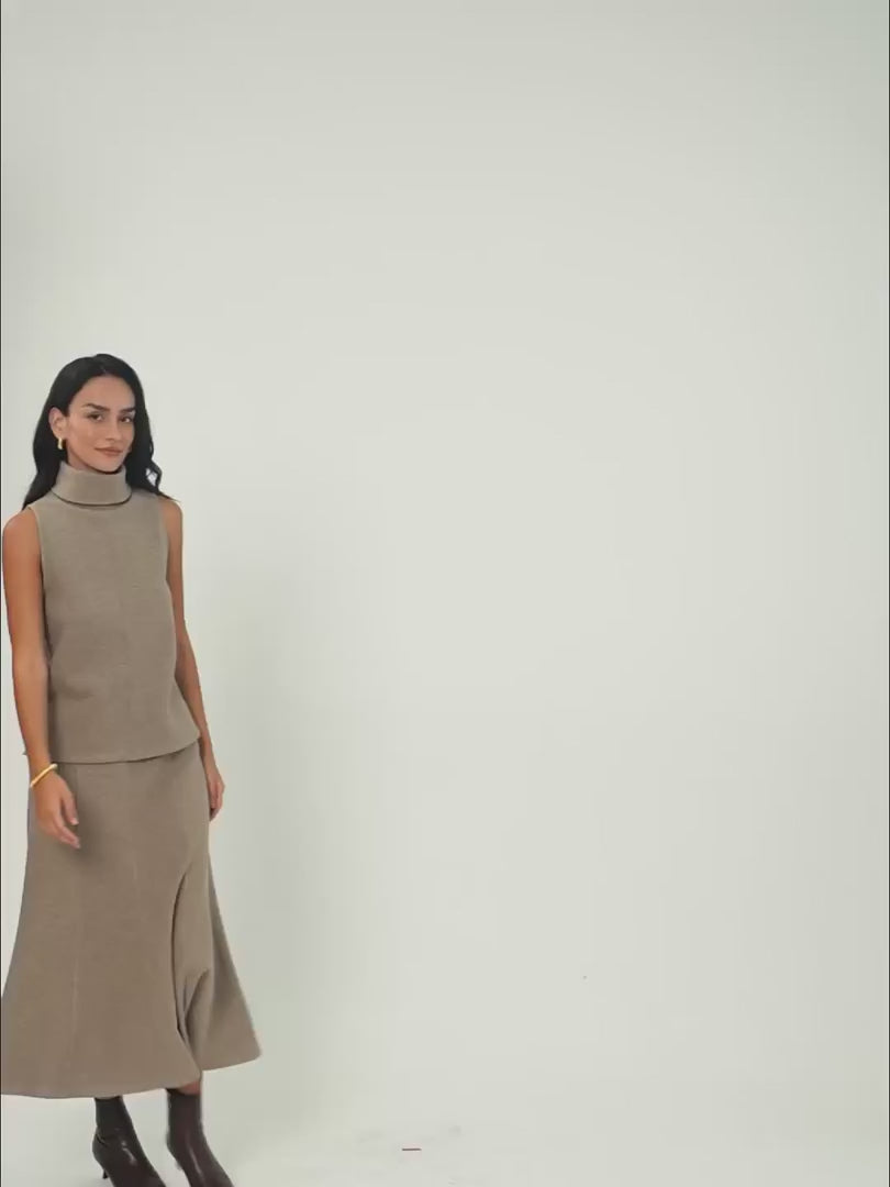 Turtle Neck Split Hem Top