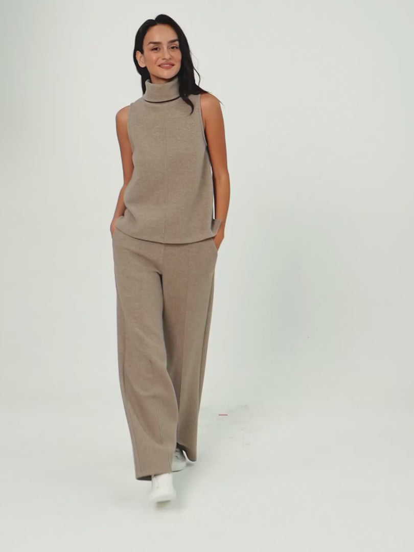 High Waisted Warm Straight Leg Pull On Pant