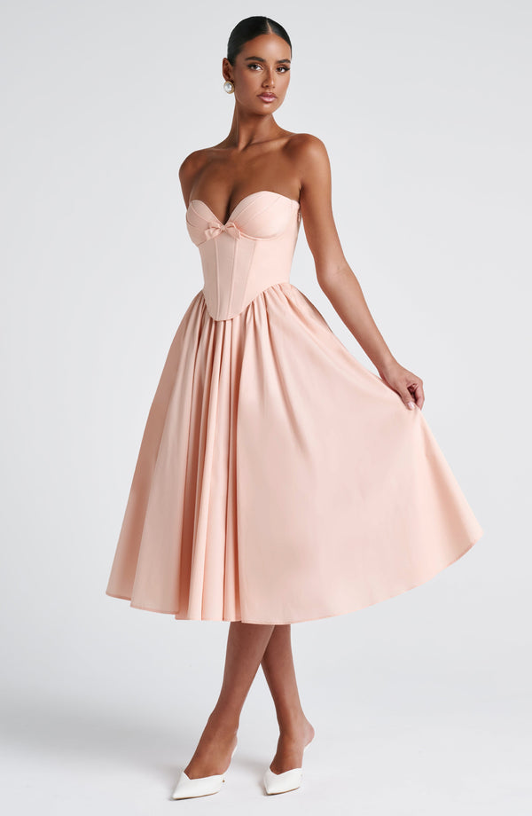 Prim Midi Dress sweetheart neckline detail