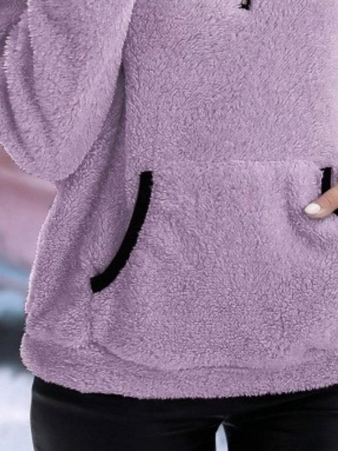 Halina | Women's Fuzzy Sherpa Half Zip Pullover Sweater