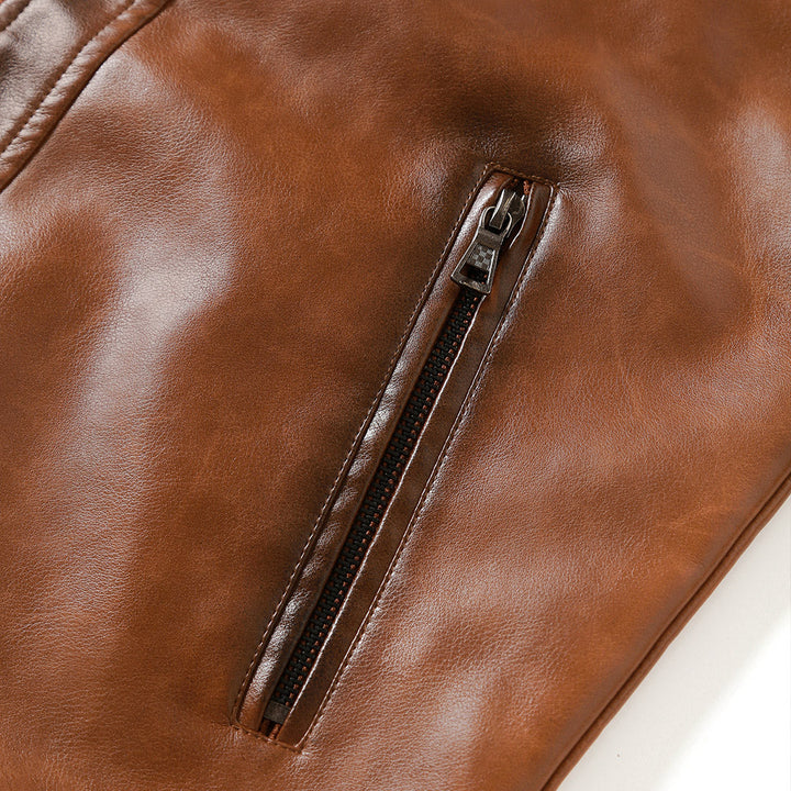 Close-up of the Roadster jacket's stitched shoulder detail