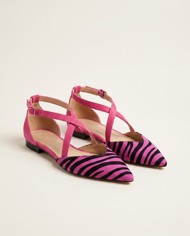 Rowena | Flat Sandals with Crossed Ankle Straps