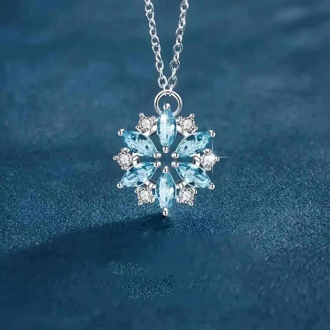 Close-up of the snowflake pendant detail