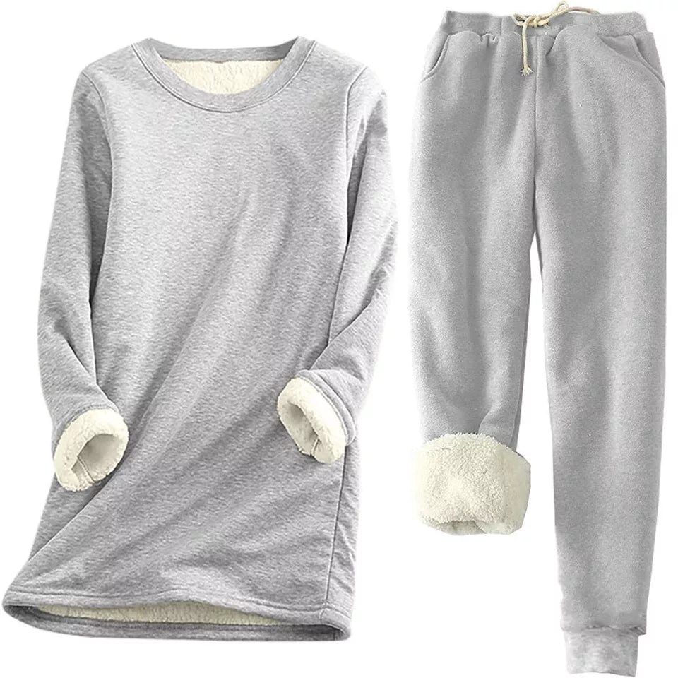 Avery Cozy Thermal Fleece Set — side view