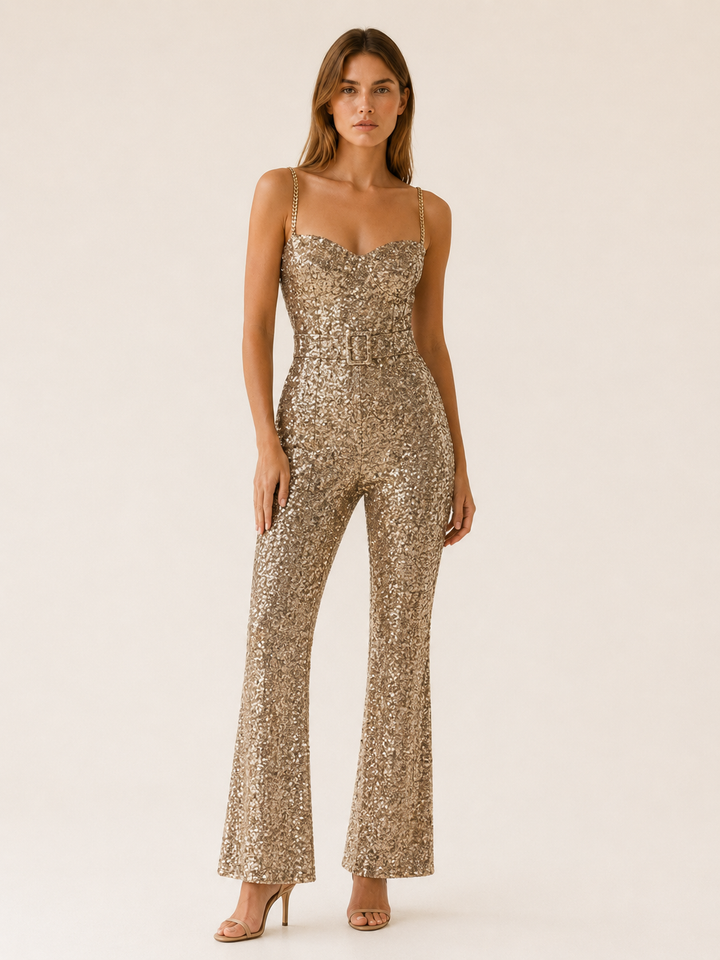Sabra | Sequin Jumpsuit with Wide Leg Fit