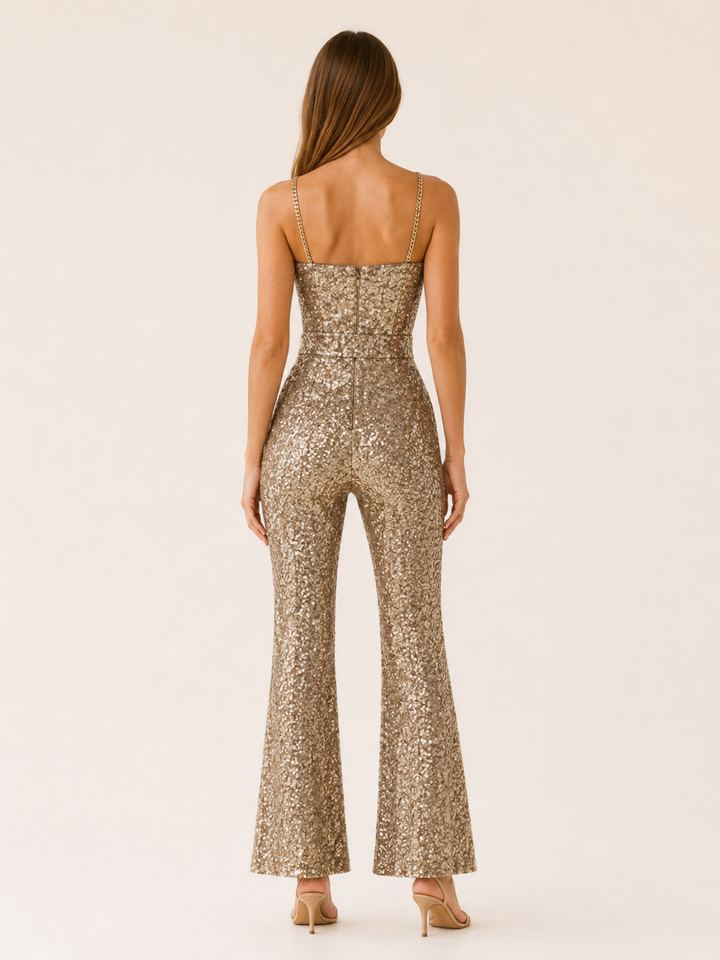 Sabra | Sequin Jumpsuit with Wide Leg Fit
