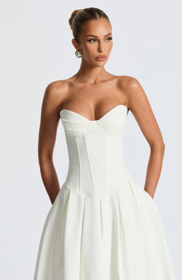 Salma Midi Dress sweetheart neckline detail