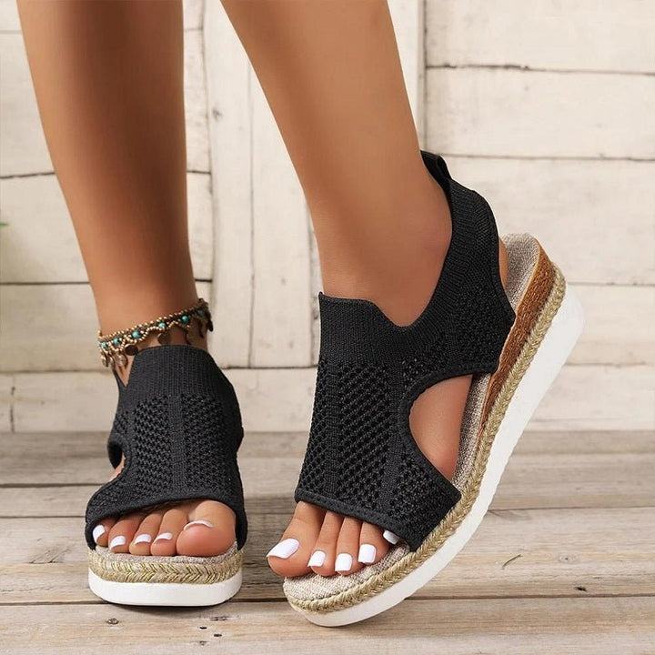 Riley Orthopedic Wedge Sandals — back view