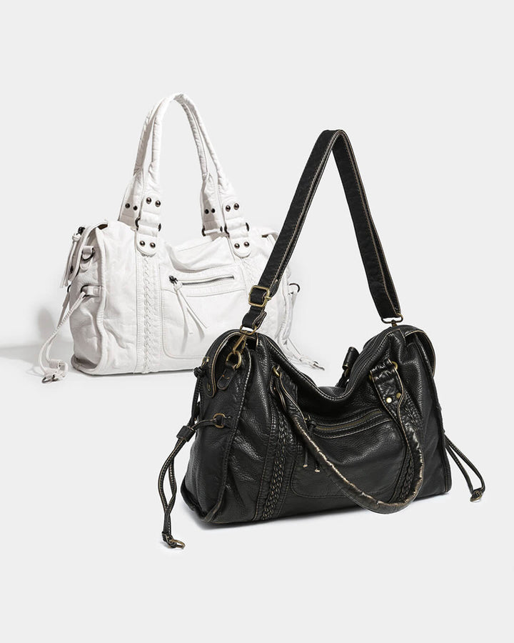 ARIA | Vintage Weave Shoulder Bag — women's bag, close view of the hem