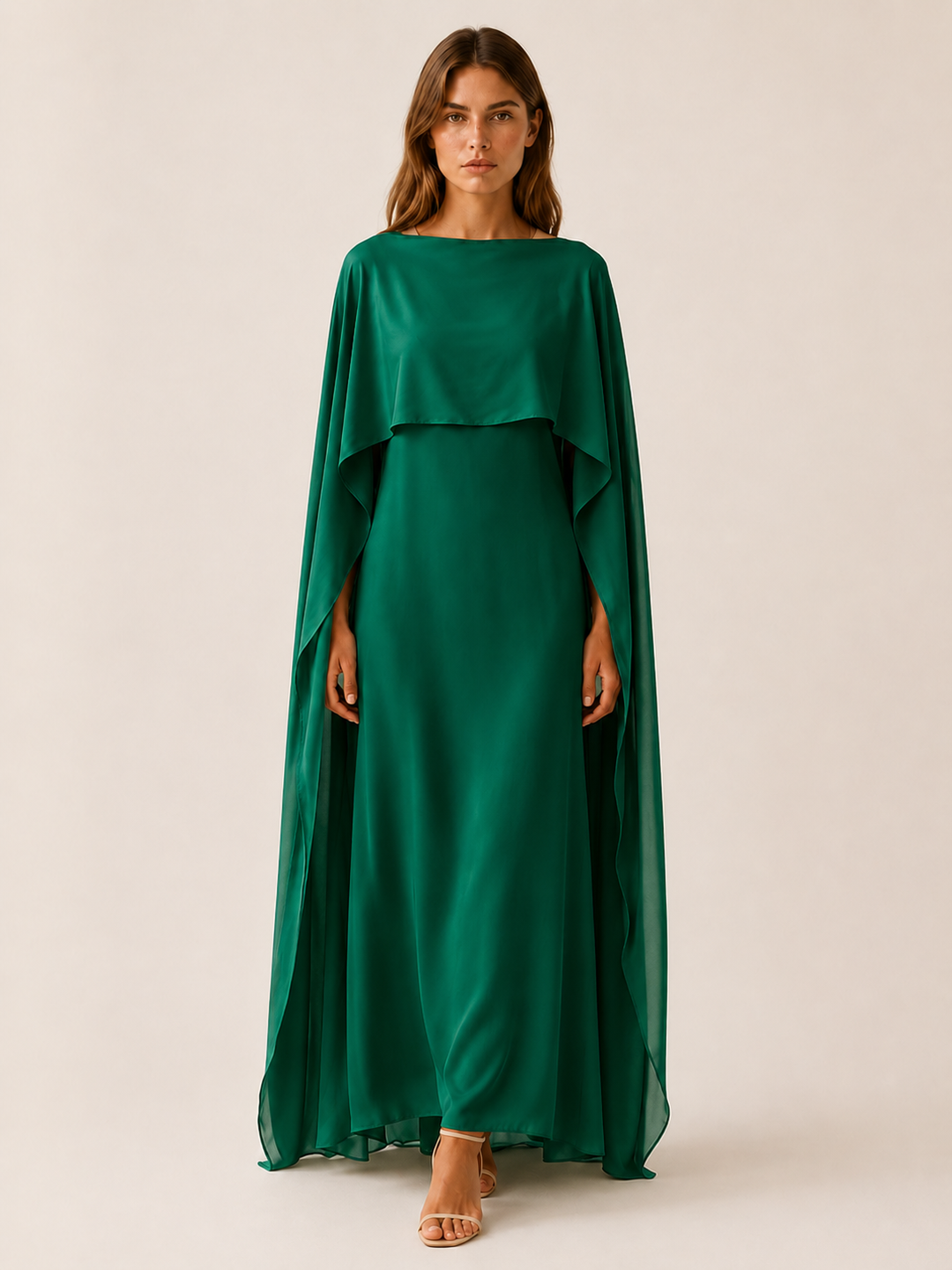White Draped Sleeve Abaya with Maxi Length – lifestyle