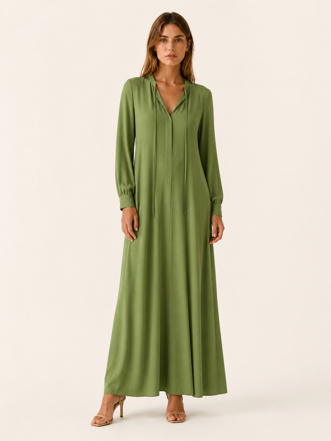 Black Loose Fit Maxi Dress with Long Sleeves – lifestyle