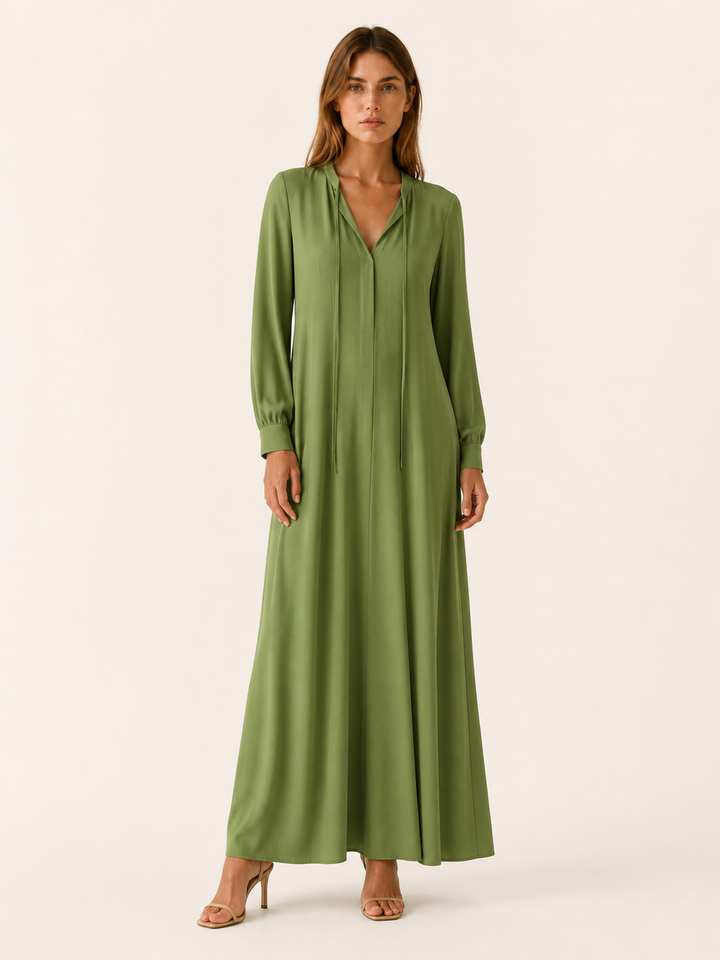 Black Loose Fit Maxi Dress with Long Sleeves – lifestyle