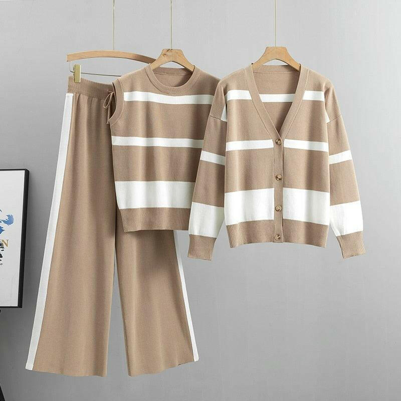 Avery Stylish Loose Casual Three-Piece Set — front view