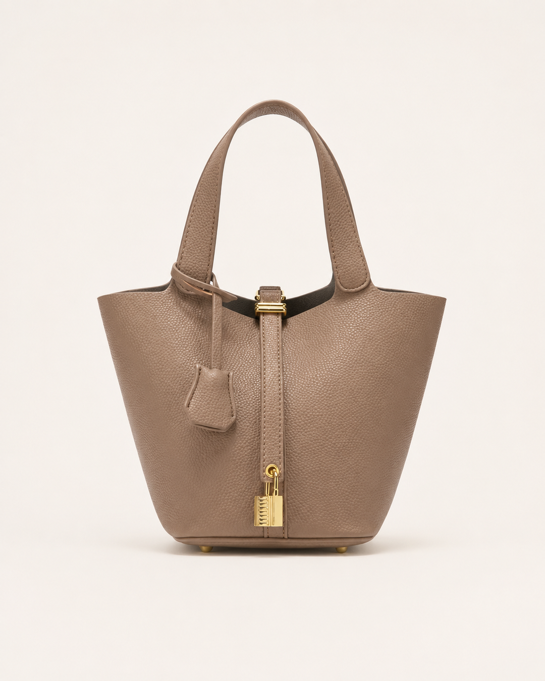 Talia | Leather Bucket Bag with Gold Clasp