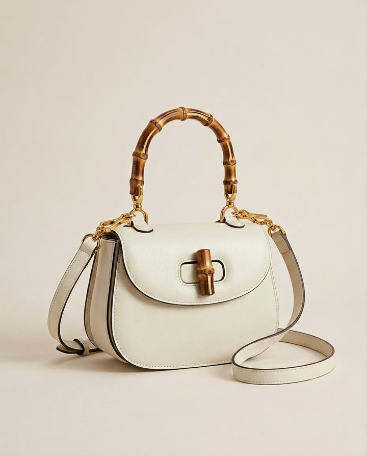 Tamsin | Top Handle Bag with Bamboo Detail