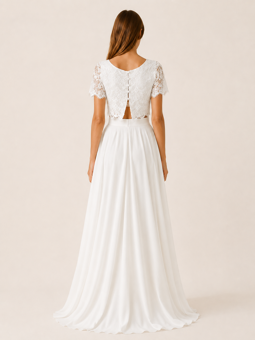 Tess | Two Piece Bridal Gown with Lace Top