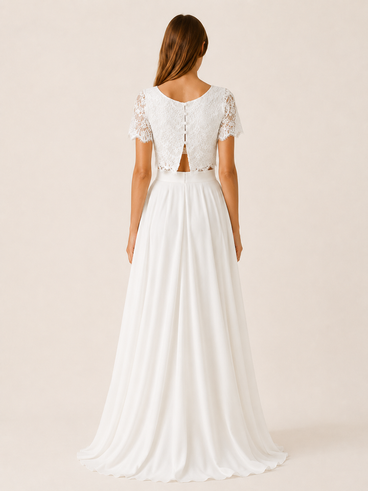 Tess | Two Piece Bridal Gown with Lace Top