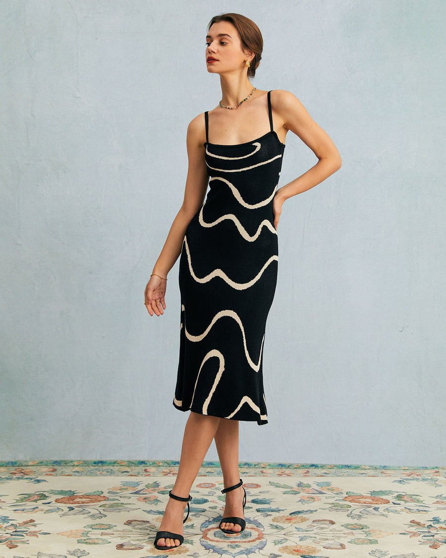 Meredith Midi Dress square neck detail