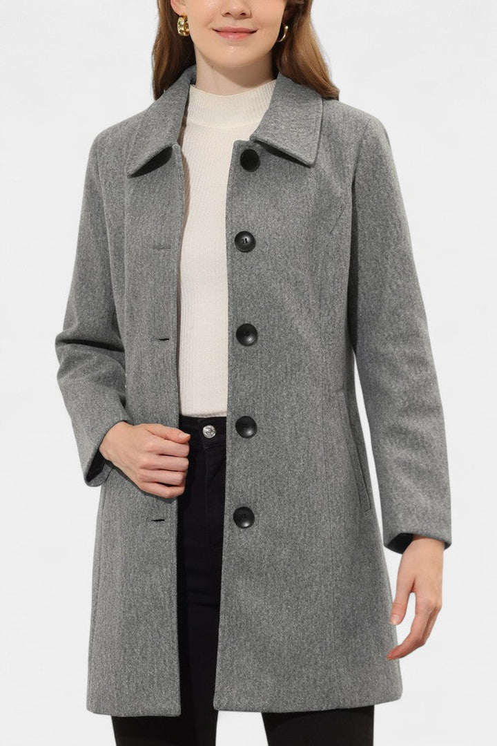 Manea women's thick coat flat lay product shot