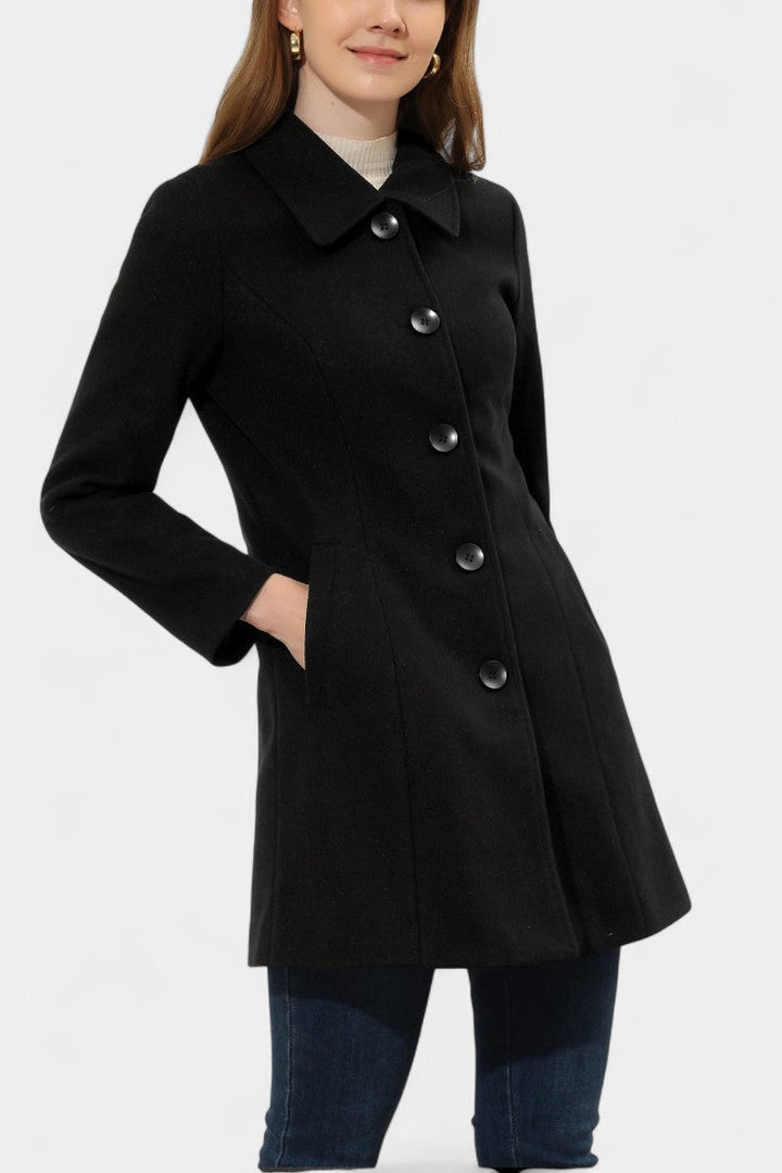Manea long coat outdoor winter lifestyle fashion shot
