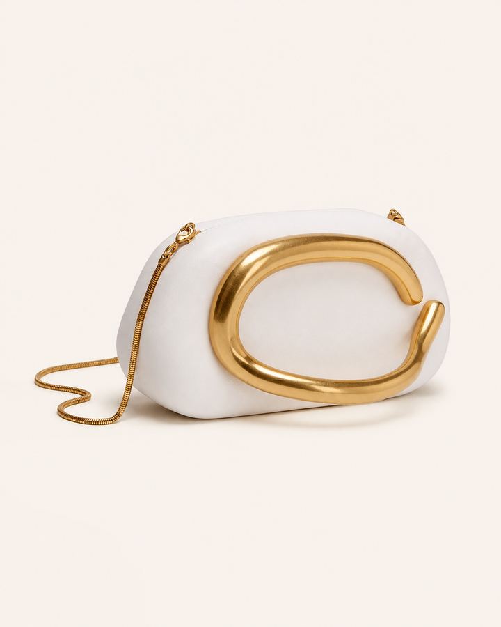 Vanya | Sculptural Clutch Bag with Chain Strap