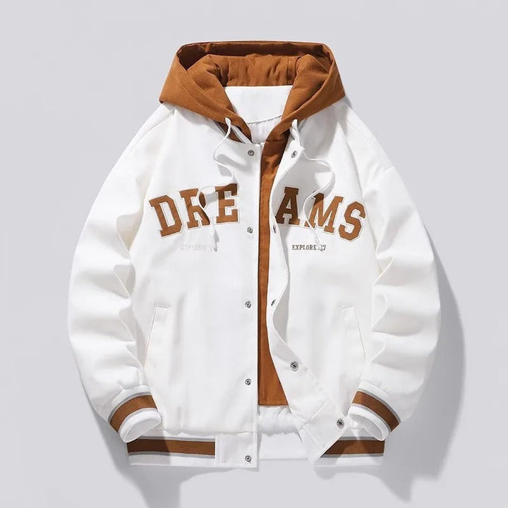 SUTTON HOODED VARSITY JACKET
