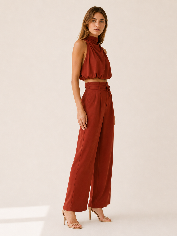 Vianne | Wide Leg Pants Set with Sleeveless Top