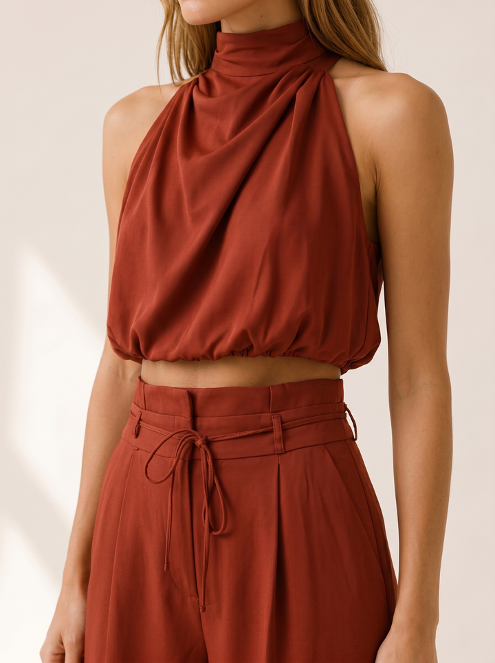 Vianne | Wide Leg Pants Set with Sleeveless Top