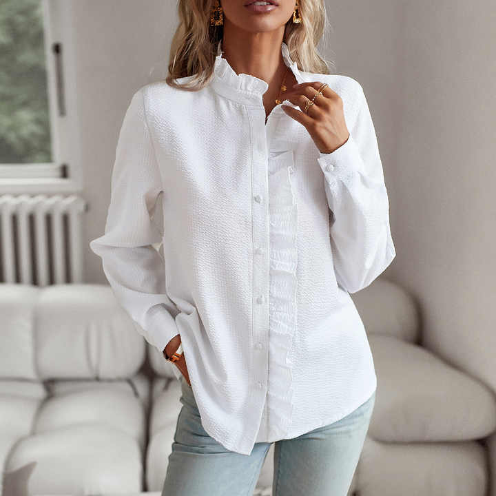 Belle Polo Blouse — back view